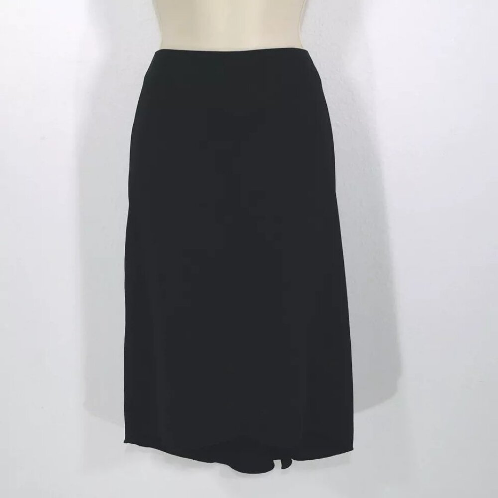 BCBG Maxazria Mermaid Skirt Women’s Sz 8 Black Pencil Front Lined Zip Pleat Hem